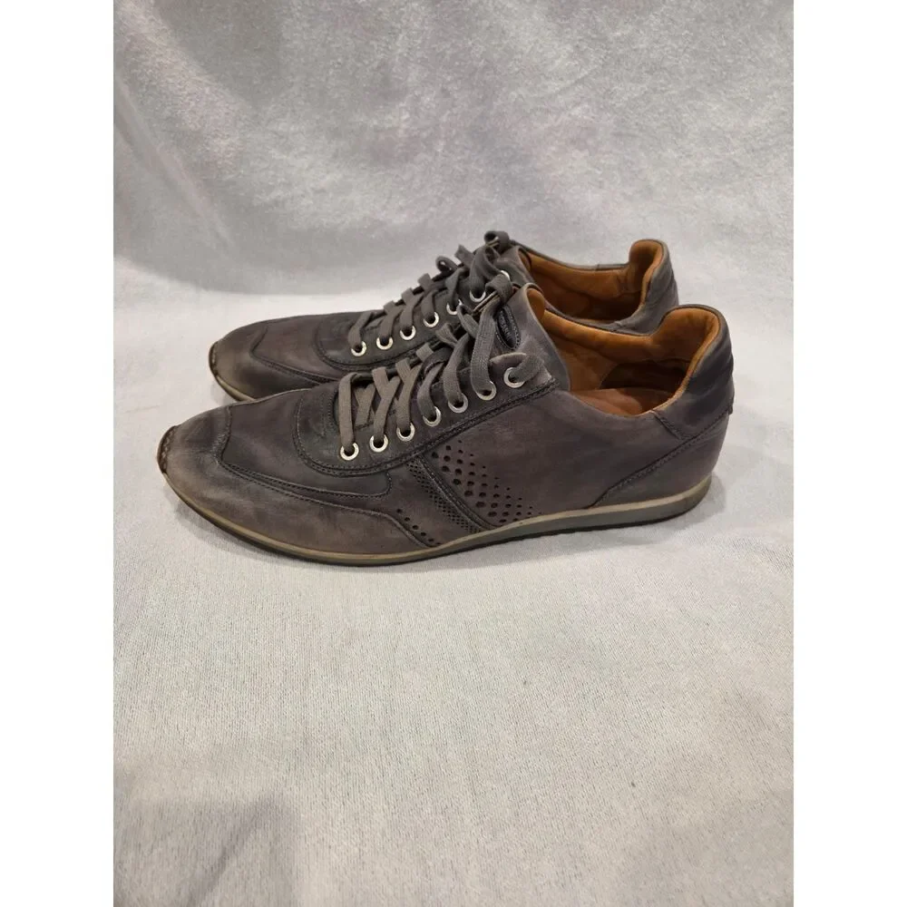 Magnanni Cristian Men's Gray Leather Casual Dress Sneaker Shoes Sz 9.5